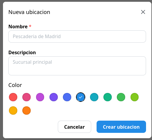 Location creation form